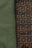 Parka reversibilă cu imprimeu kaki/maro