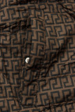 Parka reversibilă de tranziție albastru închis/maro