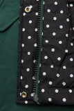 Parka verde închis cu buline