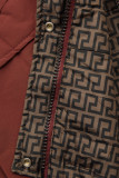 Parka reversibilă de tranziție burgundia/maro