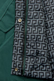 Parka reversibilă de tranziție verde/gri