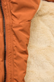 Parka de iarnă portocalie cu interior îmblănit