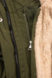 Geacă de iarnă kaki cu căptușeală detașabilă