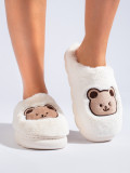 Papuci de blană albi TEDDY