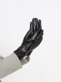 Mănuși de damă din imitație de piele negre