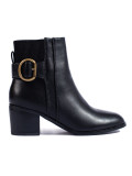 Botine negre elegante cu cataramă