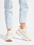 Adidași bej pentru femei cu talpă groasă