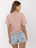 RUE PARIS Tricou roz cu imprimeu