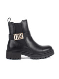 Botine negre clasice cu curea decorativă