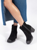 Botine negre din piele cu toc Sergio Leone