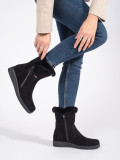 Botine negre căptușite Sergio Leone din piele nubuck