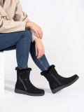Botine negre căptușite Sergio Leone din piele nubuck
