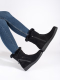 Botine negre căptușite Sergio Leone din piele nubuck