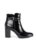 Botine negre lacuite cu toc Sergio Leone