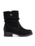 Botine negre cu guler plisat