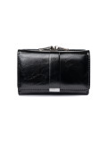 Portofel elegant negru din piele ecologică