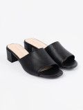 Sandale negre cu toc mic
