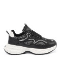 Sneakers negri cu inserții decorative