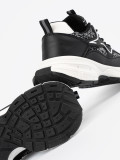 Sneakers negri cu inserții decorative