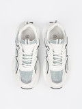 Sneakers alb-verzi cu inserții decorative