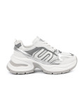 Sneakers albi cu detalii argintii