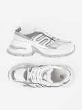Sneakers albi cu detalii argintii