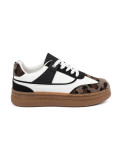Sneakers alb-negru cu detalii de panteră