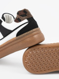 Sneakers alb-negru cu detalii de panteră
