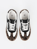 Sneakers alb-negru cu detalii de panteră