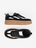Sneakers negri cu detalii albe