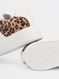 Sneakers albi cu detalii din leopard