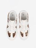 Sneakers albi cu detalii din leopard