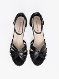 Sandale elegante negre cu toc mic
