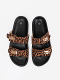 Papuci dama cu imprimeu leopard