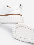 Sneakersi albi din piele pe platformă Sergio Leone