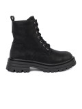 Botine negre cu șireturi și talpă antiderapantă