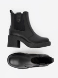 Botine elegante negre cu inserție elastică