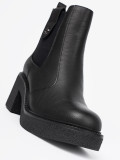 Botine elegante negre cu inserție elastică