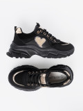 Sneakers negri cu inimă aurie