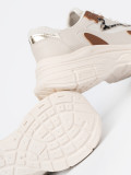 Sneakersi bej pentru femei cu talpă groasă