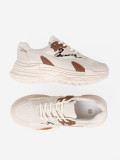 Sneakersi bej pentru femei cu talpă groasă