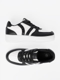 Sneakersi stilati alb-negru cu detalii strălucitoare