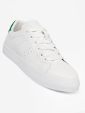Sneakersi clasici albi cu accent verde