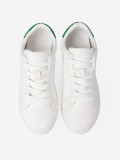 Sneakersi clasici albi cu accent verde