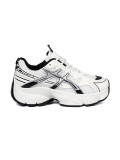Sneakersi confortabili alb-negru cu plasă