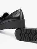 Mocasini eleganți negri cu talpă groasă
