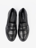 Mocasini eleganți negri cu talpă groasă