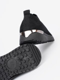 Pantofi sport slip-on negri cu partea superioară din textil