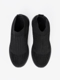 Pantofi sport slip-on negri cu partea superioară din textil