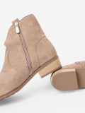 Botine bej din suede